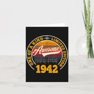 84th Birthday Gift Awesome Since 1942 84 Years Old Card