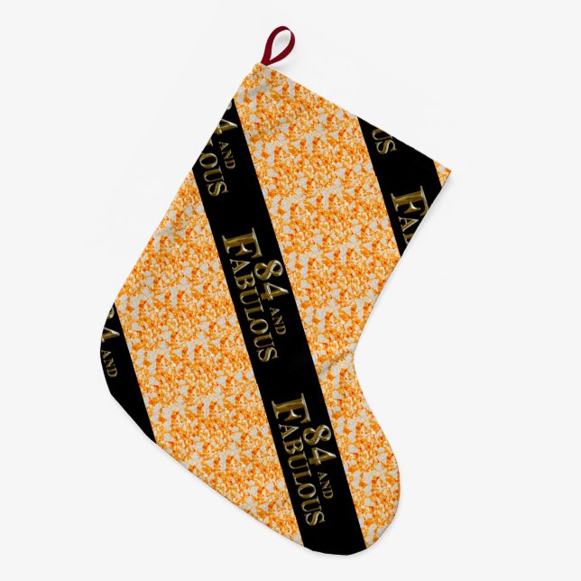 84th Birthday  Large Christmas Stocking (Front (Hanging))