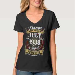 84th Birthday Legends Born In July 1938 84 Years T-Shirt