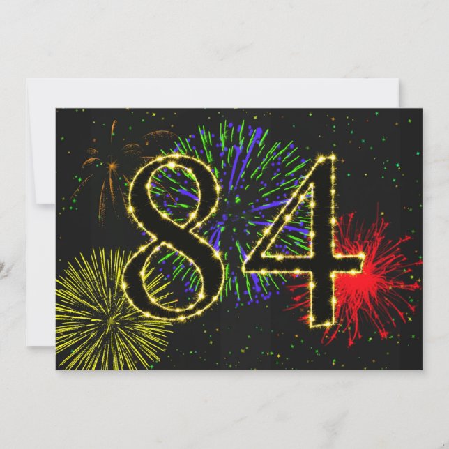 84th birthday party invitate invitation (Front)