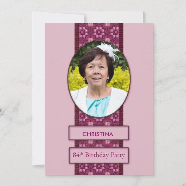84th Birthday Party Invitation Picture and Name (Front)