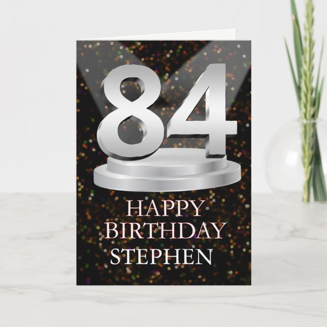 84th Birthday Spotlights Add A Name Card (Front)