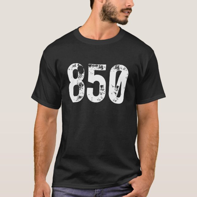 850 Area Code Tallahassee FL Mobile Telephone Area T-Shirt (Front)