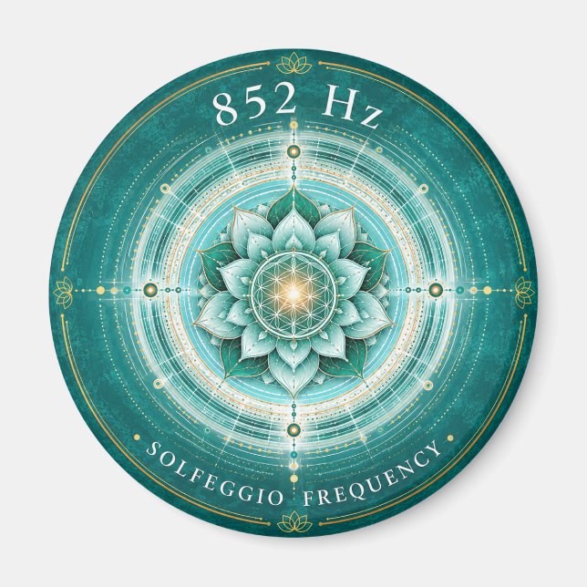 852 Hz Solfeggio Frequency Magnet | Flower of Life (Front)