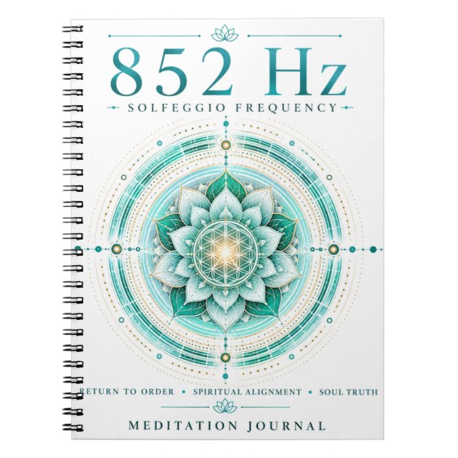 852 Hz Solfeggio Frequency Notebook – Spiritual Al (Front)