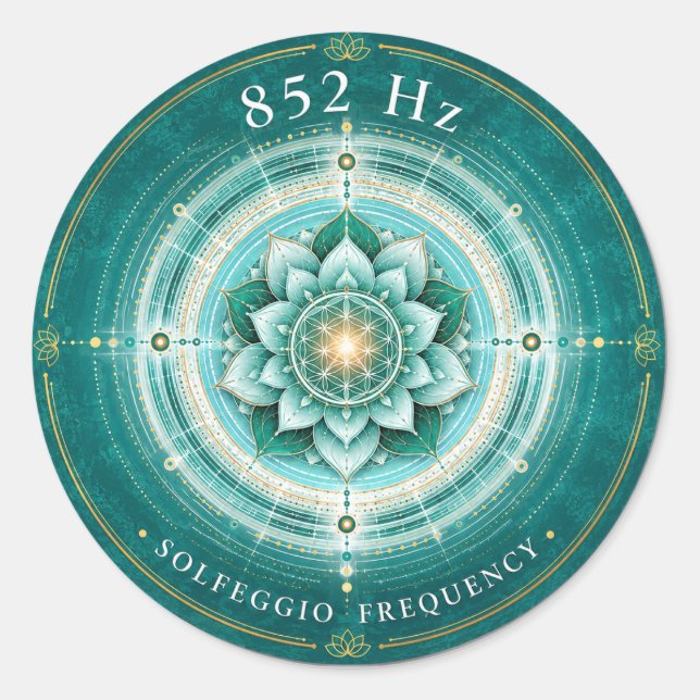 852 Hz Solfeggio Frequency Sticker  (Front)