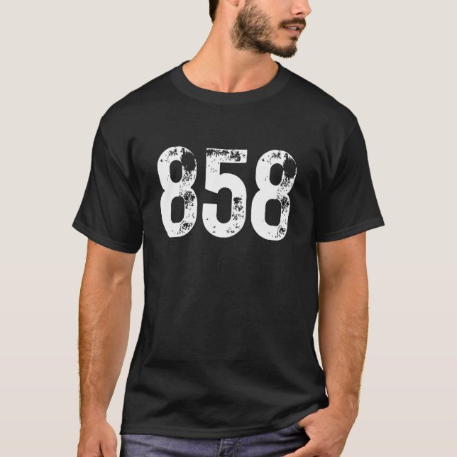 858 Area Code San Diego CA Mobile Telephone Area C T-Shirt (Front)