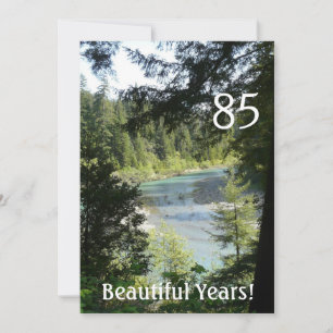 85 Beautiful Years!-Birthday+Woodland Lake Invitation