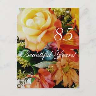 85 Beautiful Years!-Birthday/Yellow Rose Bouquet Invitation