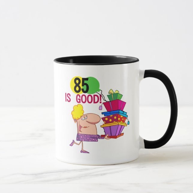 85 is Good Birthday Tshirts and Gifts Mug (Right)