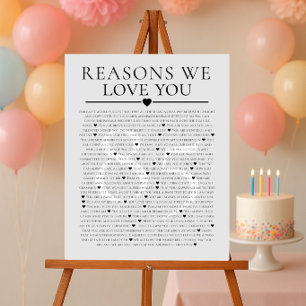 85 reasons why we love you 80th 60th birthday 40th poster