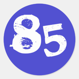 85/stick classic round sticker
