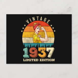 85 Year Old Bday 1937 Vintage 85th Birthday Women Postcard