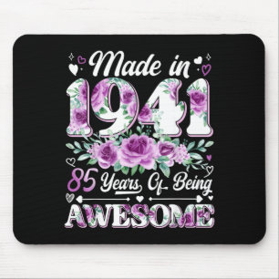 85 Year Old Made in 1941 Floral 85th Birthday Mouse Mat
