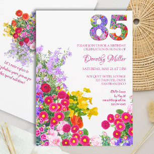 85 Years Elegant Garden Floral – 85th Birthday Invitation