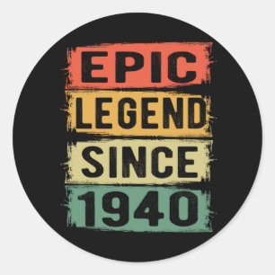 85 Years Old Bday 1940 Epic Legend 85th Birthday Classic Round Sticker