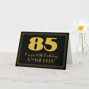 85th Birthday: Art Deco Inspired Look "85" & Name Card