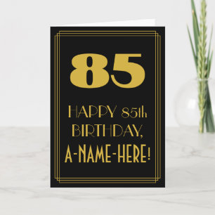85th Birthday ~ Art Deco Inspired Look "85" & Name Card
