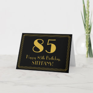 85th Birthday: Art Deco Inspired Look "85" + Name Card