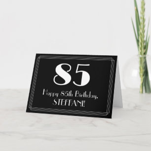 85th Birthday ~ Art Deco Inspired Look "85", Name Card