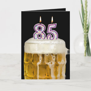 85th Birthday Beer on black Card