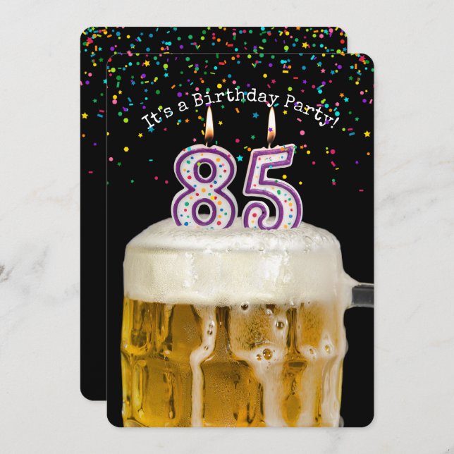 85th Birthday Beer Party Invitation (Front/Back)