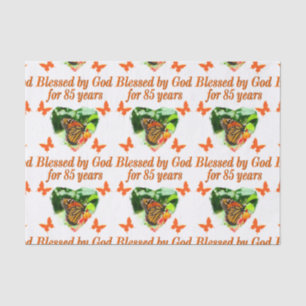 85TH BIRTHDAY BLESSED BY GOD BUTTERFLY DESIGN TISSUE PAPER