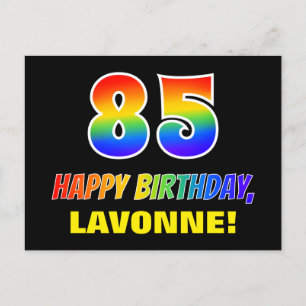85th Birthday: Bold, Fun, Simple, Rainbow 85 Postcard