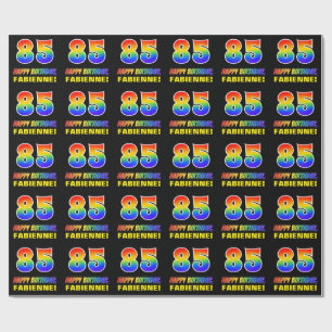 85th Birthday: Bold, Fun, Simple, Rainbow 85 Wrapping Paper