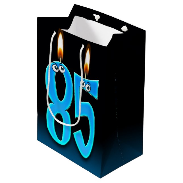 85th Birthday Candles Medium Gift Bag (Front Angled)