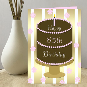 85th Birthday Card Cake in Pink