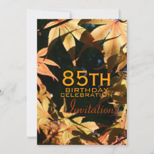 85th Birthday Celebration Autumn Custom Invitation