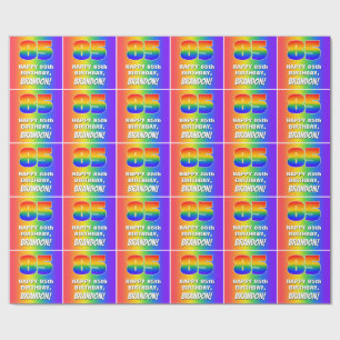 85th Birthday: Colourful, Fun Rainbow Pattern # 85 Wrapping Paper