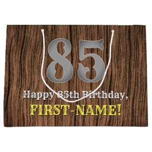 85th Birthday: Country Western Inspired Look, Name Large Gift Bag