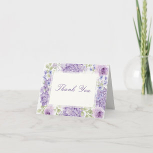 85th Birthday Elegant Purple Floral Thank You Note Card