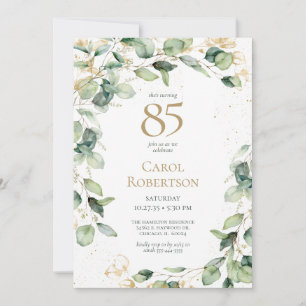 85th Birthday Eucalyptus Invitation