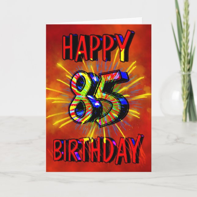 85th Birthday Fireworks Card (Front)