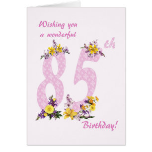 85th Birthday Flower Decorated Numbers