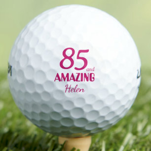 85th Birthday Gift - 85 and Amazing Pink Golf Balls