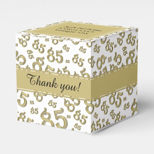 85th Birthday Gold/White collage pattern Favour Box (Front Side)
