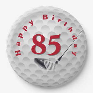 85th Birthday Golf Ball Design Paper Plate
