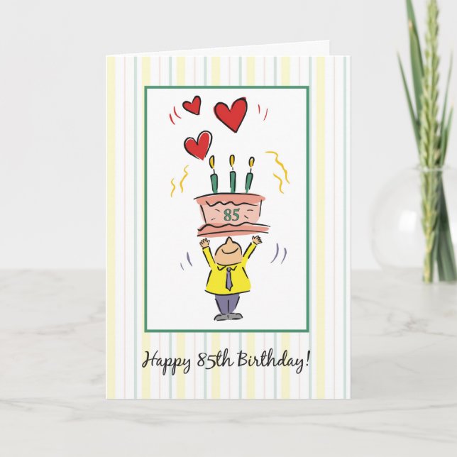 85th Birthday Hearts Card (Front)