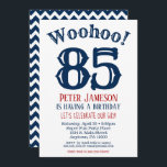 85th Birthday Invitation Mens Navy Blue<br><div class="desc">A funny and striking 85th birthday invitation for a husband,  friend,  father or grandad.</div>