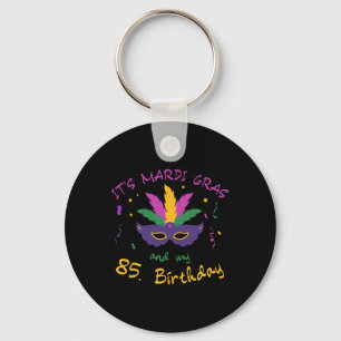 85th Birthday Mardi Gras Carnival Celebration Shir Key Ring