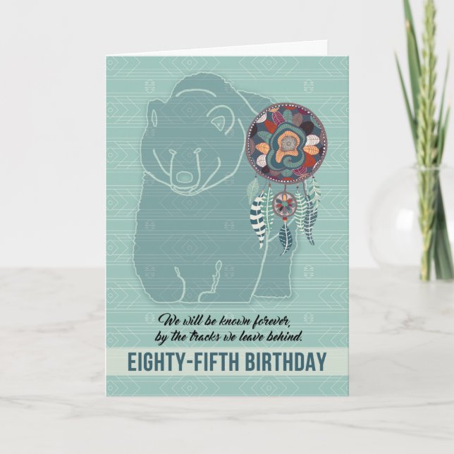 85th Birthday Native American Bear Card (Front)