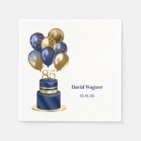 85th Birthday Navy Blue Cake