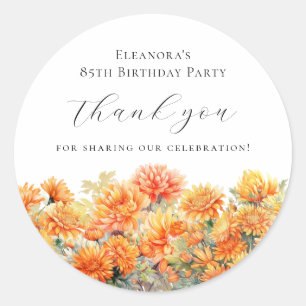 85th Birthday November Birth Flower Thank You Classic Round Sticker