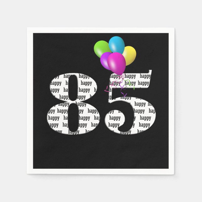 85th birthday party balloons napkin (Front)
