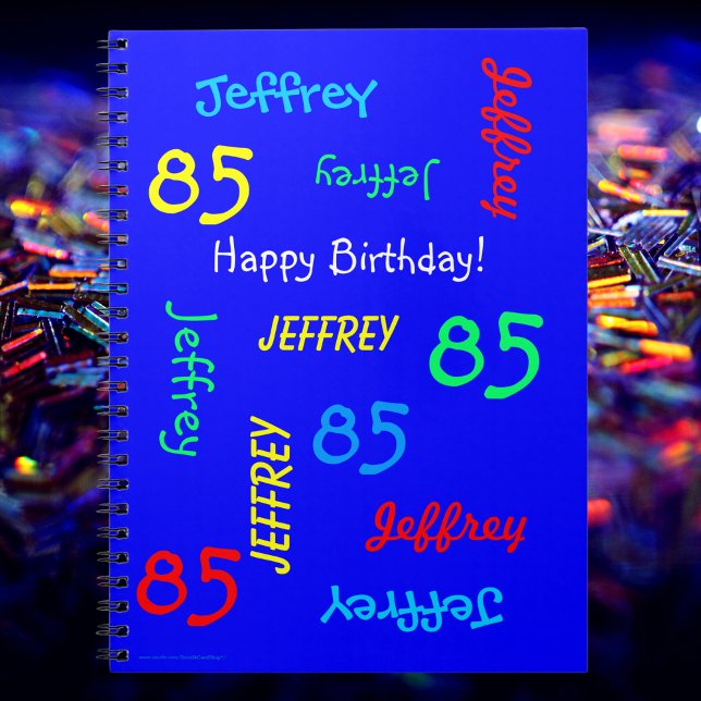 85th Birthday Party Blue Guest Book, Repeat Names  Notebook (Creator Uploaded)