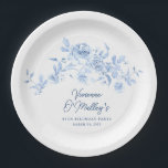 85th Birthday Party Blue Rose Floral Custom Paper Plate<br><div class="desc">Add flair to your birthday party table decor with these custom blue floral paper plates</div>